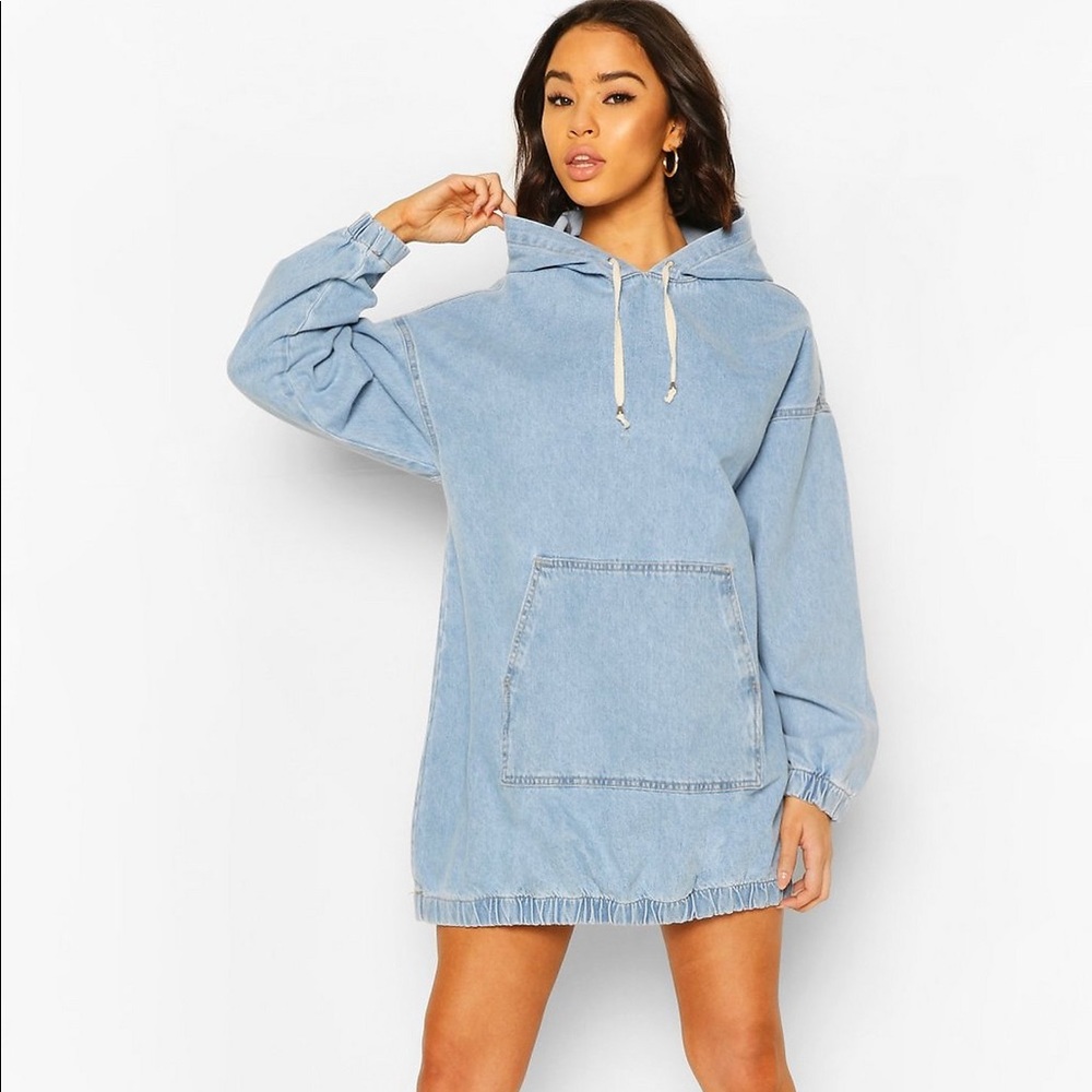 Boohoo Denim Pullover Dress